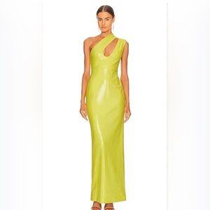 Solace London Elissa
one-shoulder cut-out gown